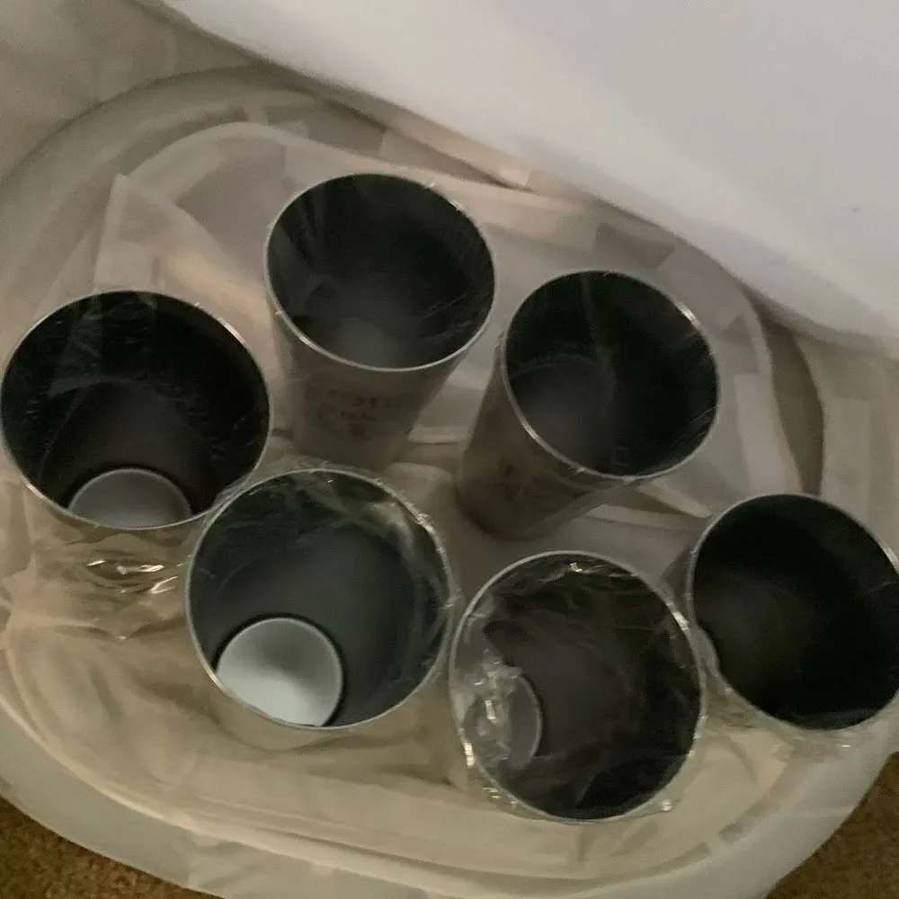 Pabst Old Tankard Ale Set Of 6 Aluminum Cups *New*
